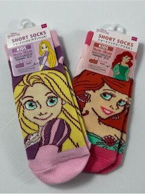 NWT-Disney x Daiso 1-Pair Princess Rapunzel OR Ariel US: 9.5-11.5 Short Socks
